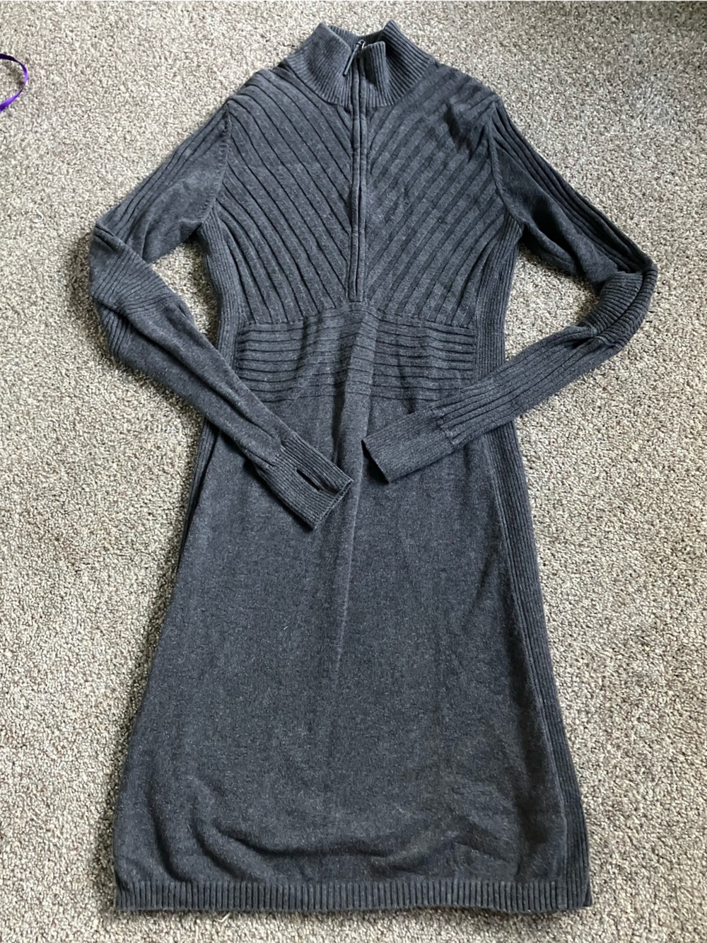 Charcoal Gray Athleta Sweater Zip up Dress Small